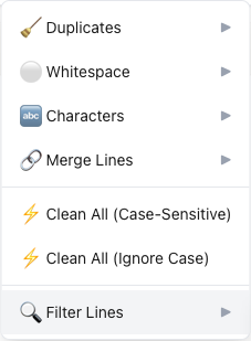 Step 2: Navigate to Clean > Filter Lines