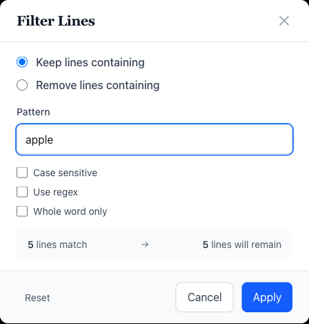 Step 3: Configure your filter pattern