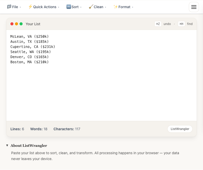 Step 1: Enter your data